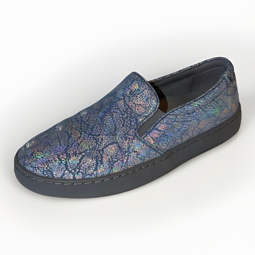 Vionic Avery Pro Orthotic Blue Metallic Slip Resistant Slip On Sneakers Size 7.5